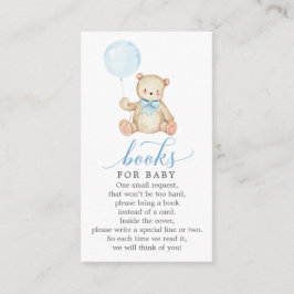 Tarjeta De Recepción Teddy Bear Boy Book Request Baby Shower Card
