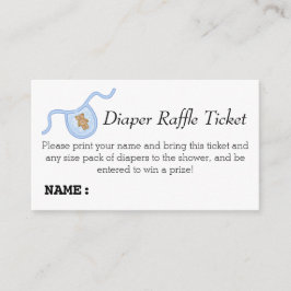 Tarjeta De Recepción Teddy Bear Boys Baby Shower Diaper Ticket