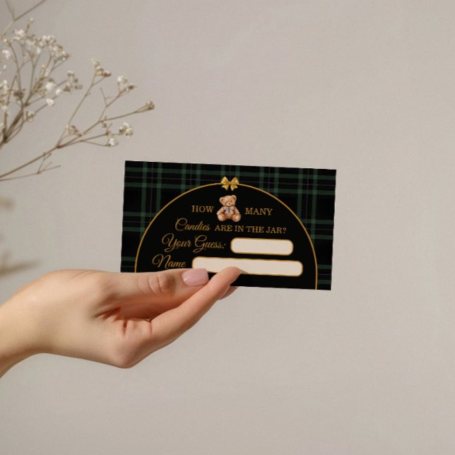 Tarjeta De Recepción Teddy Bear Candy Guessing Game Ballot Card Green (Subido por el creador)