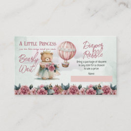 Tarjeta De Recepción Teddy Bear Chica Bearly Wait Diaper Raffle