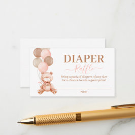 Tarjeta De Recepción Teddy Bear Chica Diaper Raffle