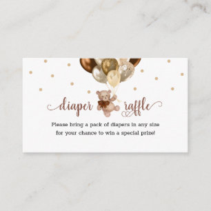 Tarjeta De Recepción Teddy Bear Diaper Raffle Baby Shower