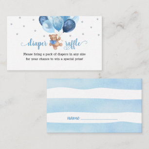 Tarjeta De Recepción Teddy Bear Diaper Raffle Baby Shower Enclosure Car