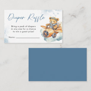Tarjeta De Recepción Teddy Bear Diaper Raffle Boy Baby Shower