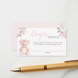 Tarjeta De Recepción Teddy Bear Diaper Raffle Card