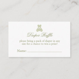 Tarjeta De Recepción Teddy Bear Diaper Raffle Ticket Baby Shower