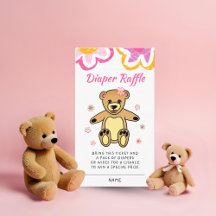 Teddy Bear Flores Baby Shower Diaper Raffle