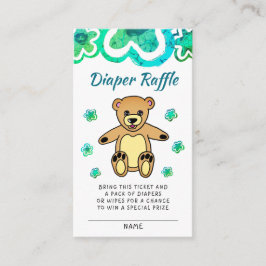 Tarjeta De Recepción Teddy Bear Flores Baby Shower Diaper Raffle