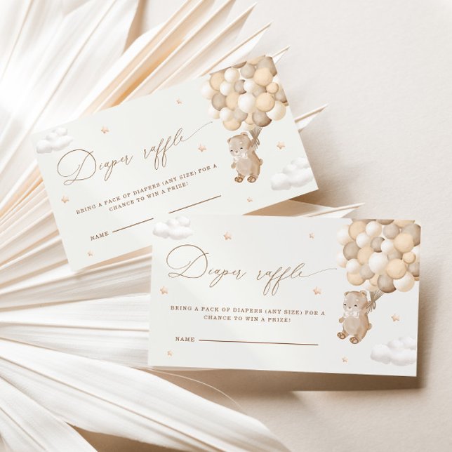 Tarjeta De Recepción Teddy Bear Género Neutral Diaper Raffle Gabinete (Subido por el creador)