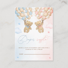 Tarjeta De Recepción Teddy Bear Género Revelación Diaper Raffle