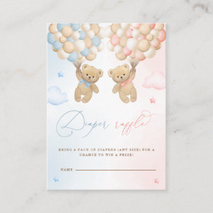 Tarjeta De Recepción Teddy Bear Género Revelación Diaper Raffle