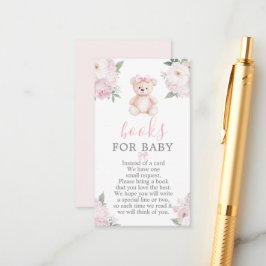Tarjeta De Recepción Teddy Bear Girl Books for Baby Card