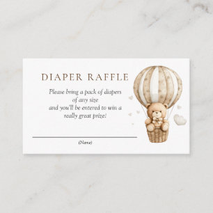 Tarjeta De Recepción Teddy Bear Hot Air Balloon Shower Diaper Raffle