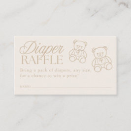 Tarjeta De Recepción Teddy Bear Minimal Baby Shower Diaper Raffle