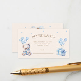 Tarjeta De Recepción Teddy Bear Moon Diaper Raffle Ticket