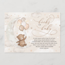 Tarjeta De Recepción Teddy Bear Moon estrena globos para bebé