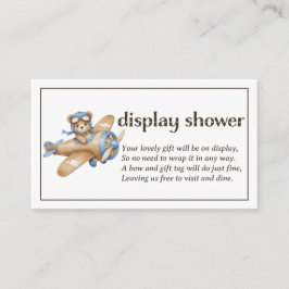 Tarjeta De Recepción Teddy Bear Pilot Boy Display Shower