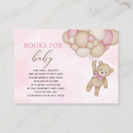Tarjeta De Recepción Teddy Bear Pink Books for Baby