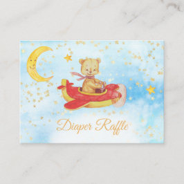 Tarjeta De Recepción *~* Teddy Bear Plano Estrellas Moon Diaper Raffle