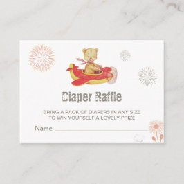 Tarjeta De Recepción *~* Teddy Bear Plano Fuegos artificiales Diaper Ra