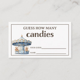 Tarjeta De Recepción Teddy Bear Twin Boys Juego de adivinación Baby Sho