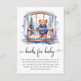 Tarjeta De Recepción Teddy Bear Winter Boy Libros Baby Shower Para Bebé