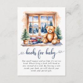 Tarjeta De Recepción Teddy Bear Winter Boy Libros Baby Shower Para Bebé
