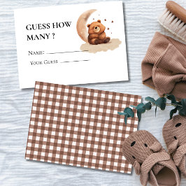 Tarjeta De Recepción Teddy oso neutral de género Adivinen cuántas carta