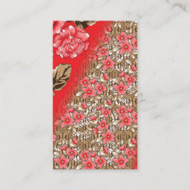 Tarjeta De Recepción Tejidos rojos vibrantes con intrincados florales y