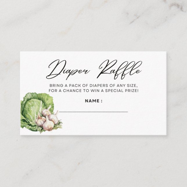 TARJETA DE RECEPCIÓN TEMA DE CRECIMIENTO LOCAL - FUNCIÓN DE DIAPER - NE (Anverso)