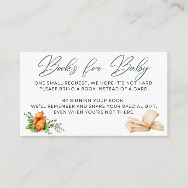 Tarjeta De Recepción TEMA DE CRECIMIENTO LOCAL - Libros para bebé - Ver (Anverso)