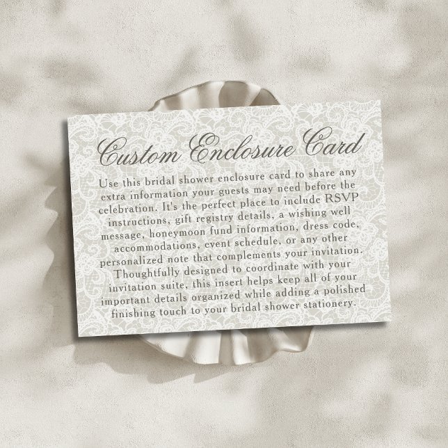 Tarjeta De Recepción Tema de encaje blanco Cumpleaños de boda de marfil (Subido por el creador)