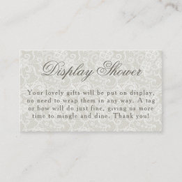 Tarjeta De Recepción Tema de encaje Ivory Display Shower Bridal Shower