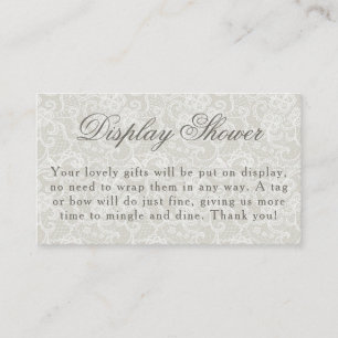 Tarjeta De Recepción Tema de encaje Ivory Display Shower Bridal Shower