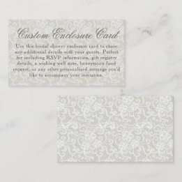 Tarjeta De Recepción Tema de encaje Ivory & White Cumpleaños de Boda Pe