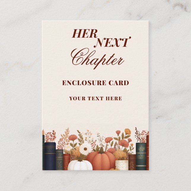 Tarjeta De Recepción Tema de libro del próximo capítulo de ella Favor d (Anverso)