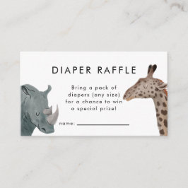 Tarjeta De Recepción Tema de Safari Baby Shower Diaper Raffle Ticket