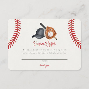 Tarjeta De Recepción Tema del béisbol Home Run Rookie Diaper Raffle