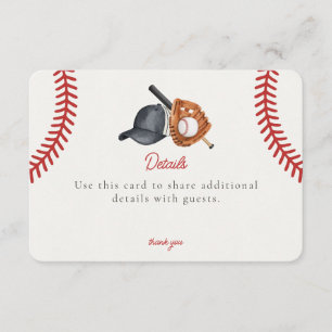 Tarjeta De Recepción Tema del béisbol Inicio Invitar Detalles Insertar