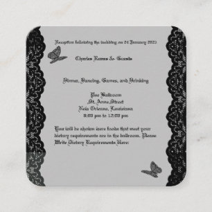Tarjeta De Recepción Tema del Boda gótico RSVP