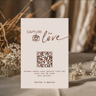 Tarjeta De Recepción Tema del Boho Capturar el código QR del amor