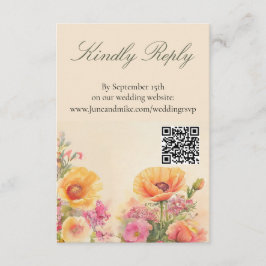 Tarjeta De Recepción Tema del Cottagecore pintado a mano