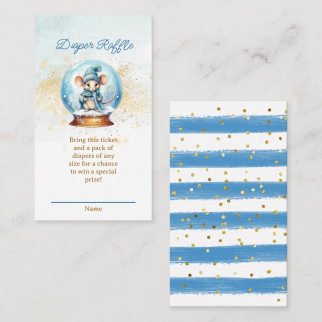 Tarjeta De Recepción Tema del invierno Baby Shower Diaper Raffle Ticket (Anverso / Reverso)