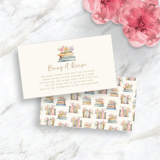 Tarjeta De Recepción Tema del libro (Bring A Recipe Book Theme Bridal Shower Enclosure Card
)