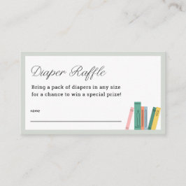 Tarjeta De Recepción Tema del libro Baby Shower Diaper Raffle Tickets