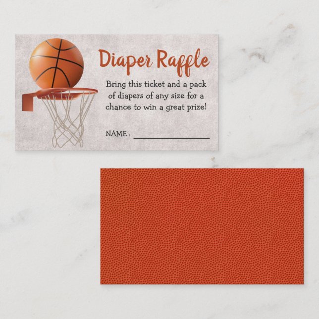 Tarjeta De Recepción Tema deportivo de baloncesto Baby Shower Diaper Ra (Anverso / Reverso)
