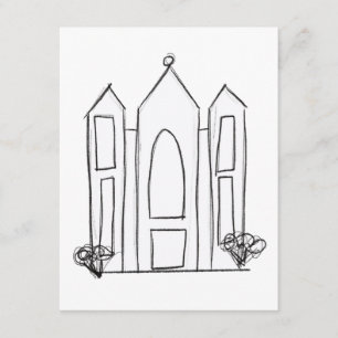 Tarjeta De Recepción Templo LDS Salt Lake City simple mormón moderno