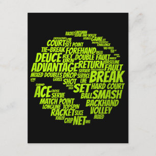 Tarjeta De Recepción Tenis Jugador De Tenis Jugando A La Pelota De Teni