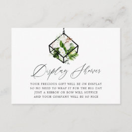 Tarjeta De Recepción Terárium geométrico Floral Bridal Display Shower