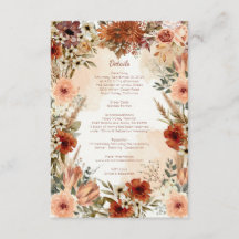 Terracota Boho Floral Otoño Rústico Elegante
